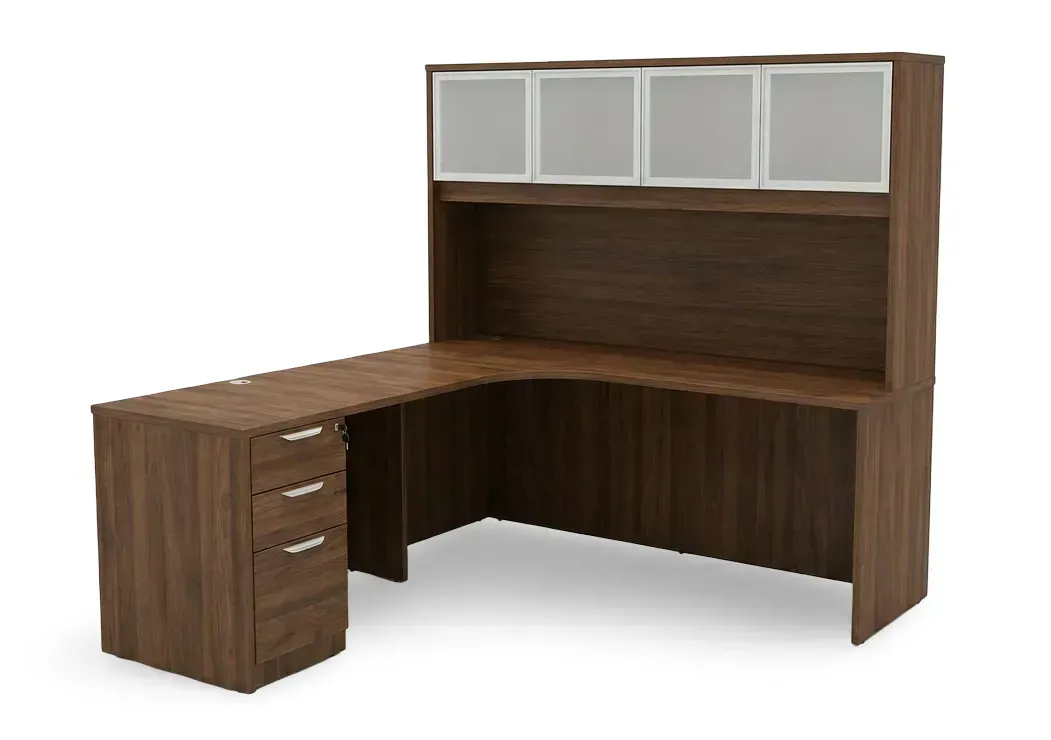 L Shaped Desk with Hutch