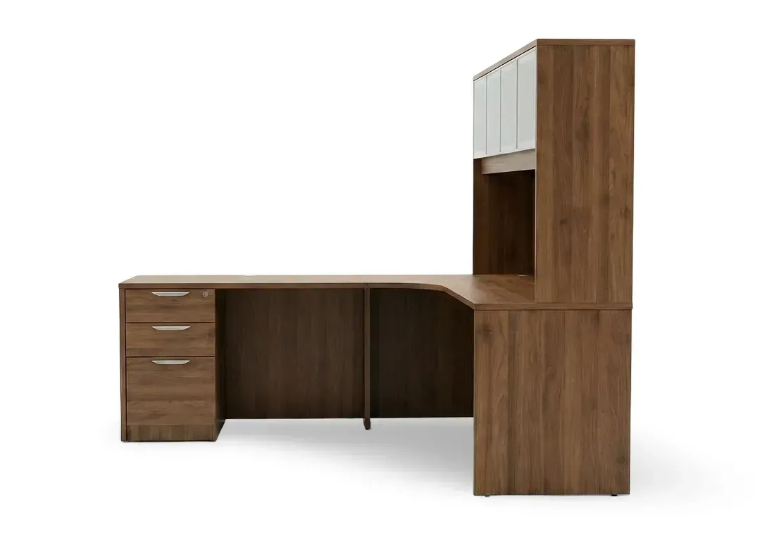 L Shaped Desk with Hutch