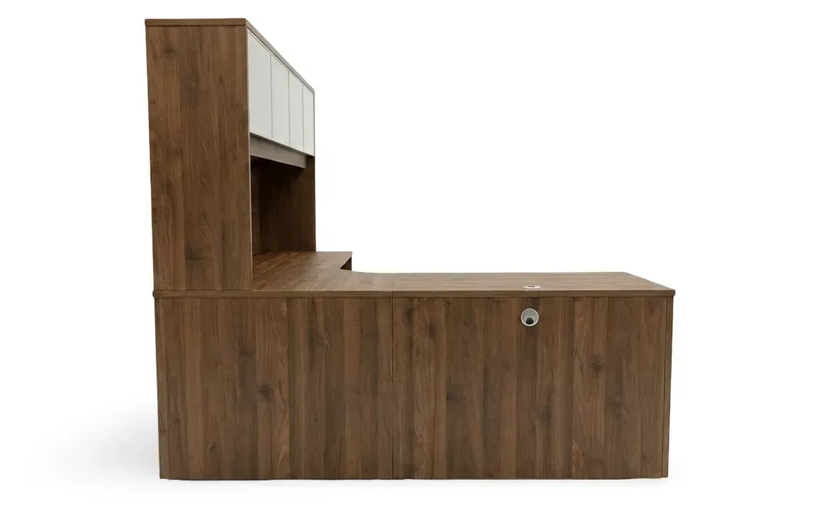 L Shaped Desk with Hutch