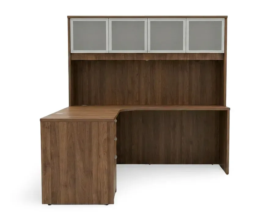 L Shaped Desk with Hutch