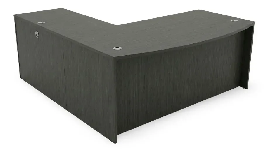 Bow Front L Shaped Desk with Drawers