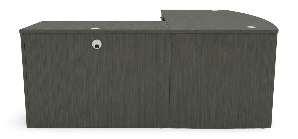Bow Front L Shaped Desk with Drawers