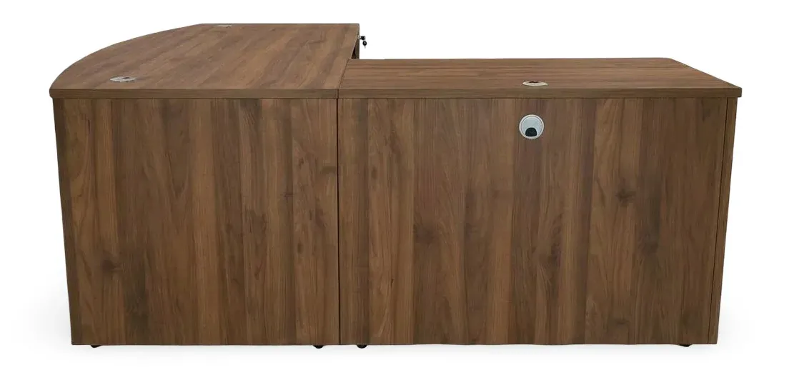 Bow Front L Shaped Desk with Drawers