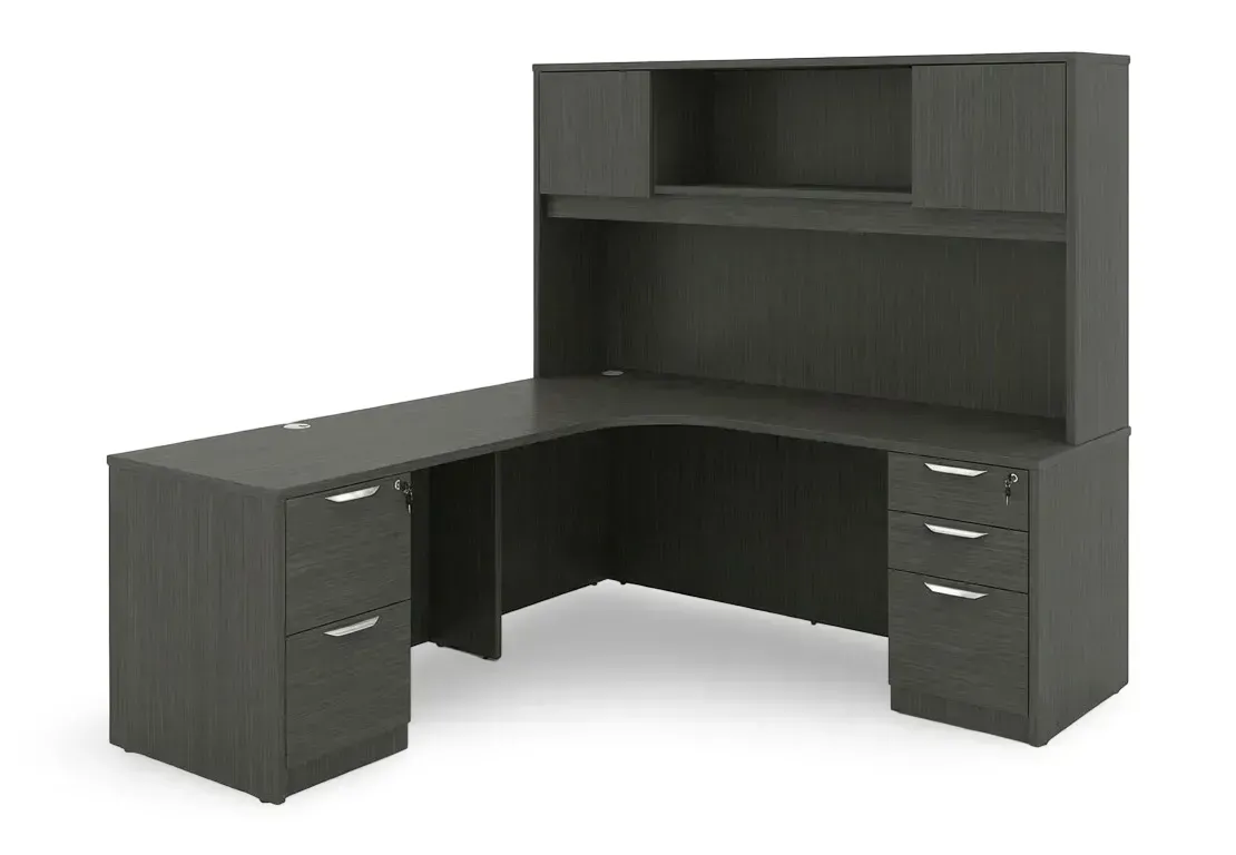 L Shaped Desk with Hutch