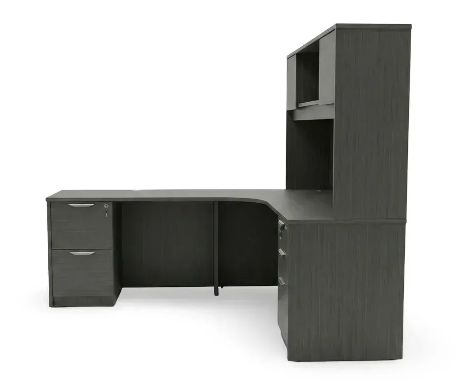 L Shaped Desk with Hutch