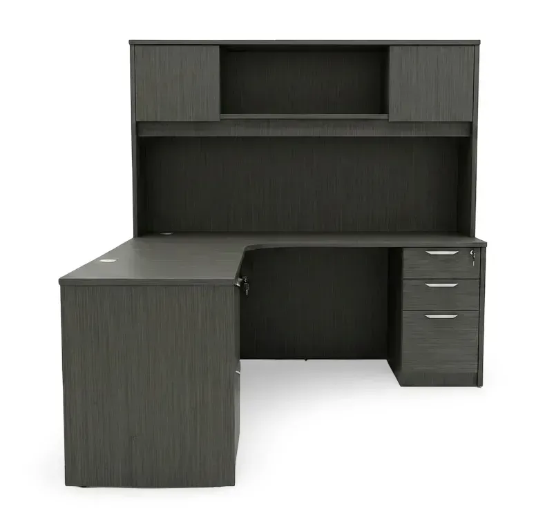 L Shaped Desk with Hutch