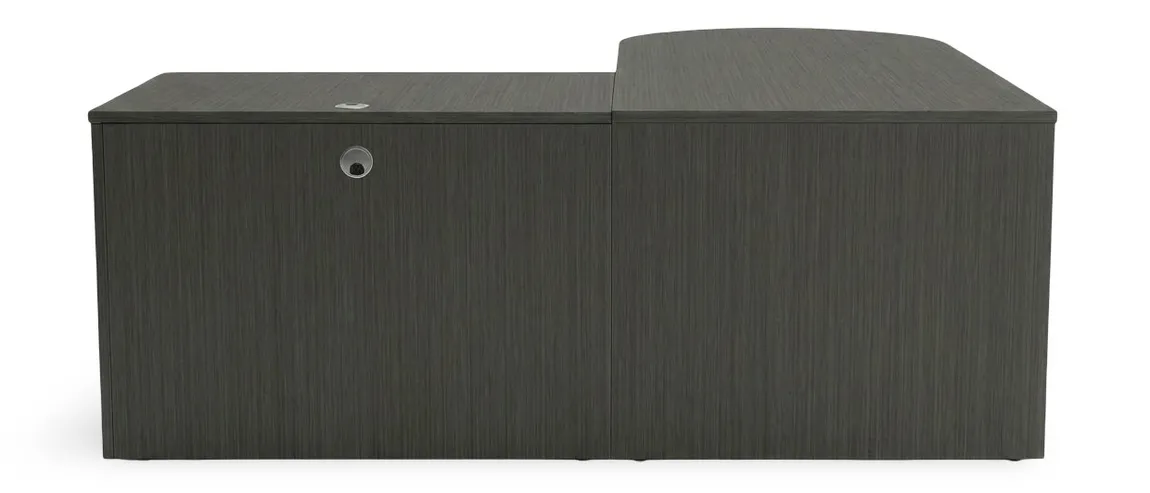 L-Shaped Peninsula Desk with Drawers