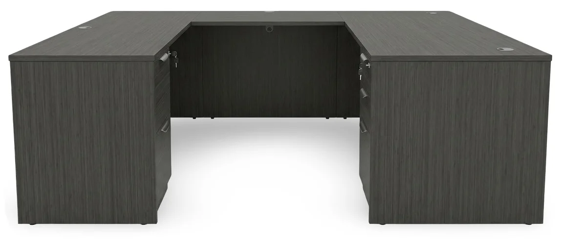 U Shaped Desk with Drawers