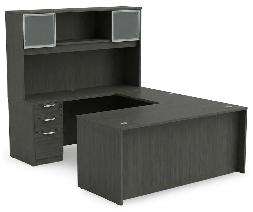 U Shaped Desk with Hutch