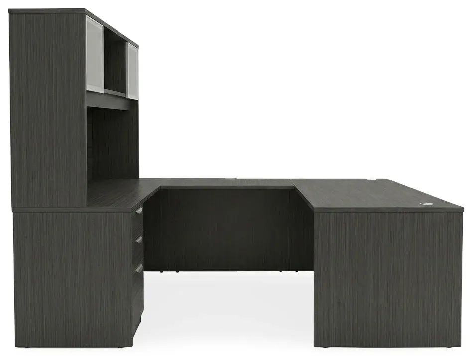 U Shaped Desk with Hutch