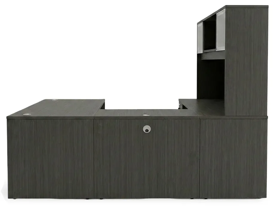 U Shaped Desk with Hutch