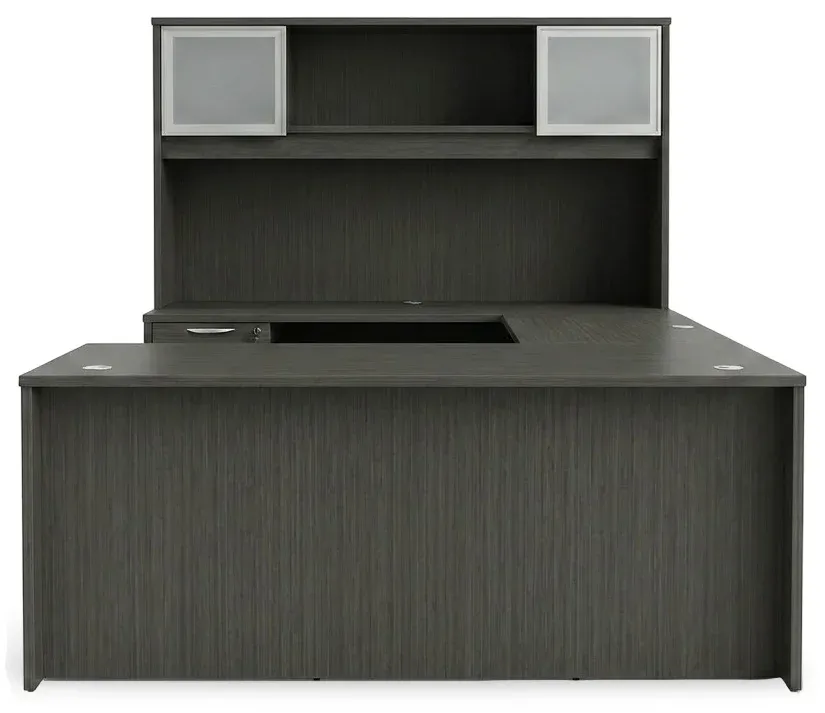 U Shaped Desk with Hutch