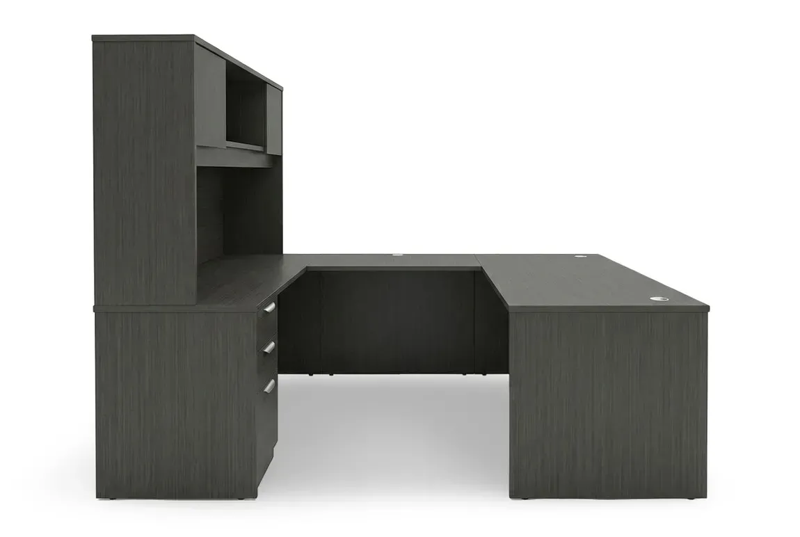U Shaped Desk with Hutch