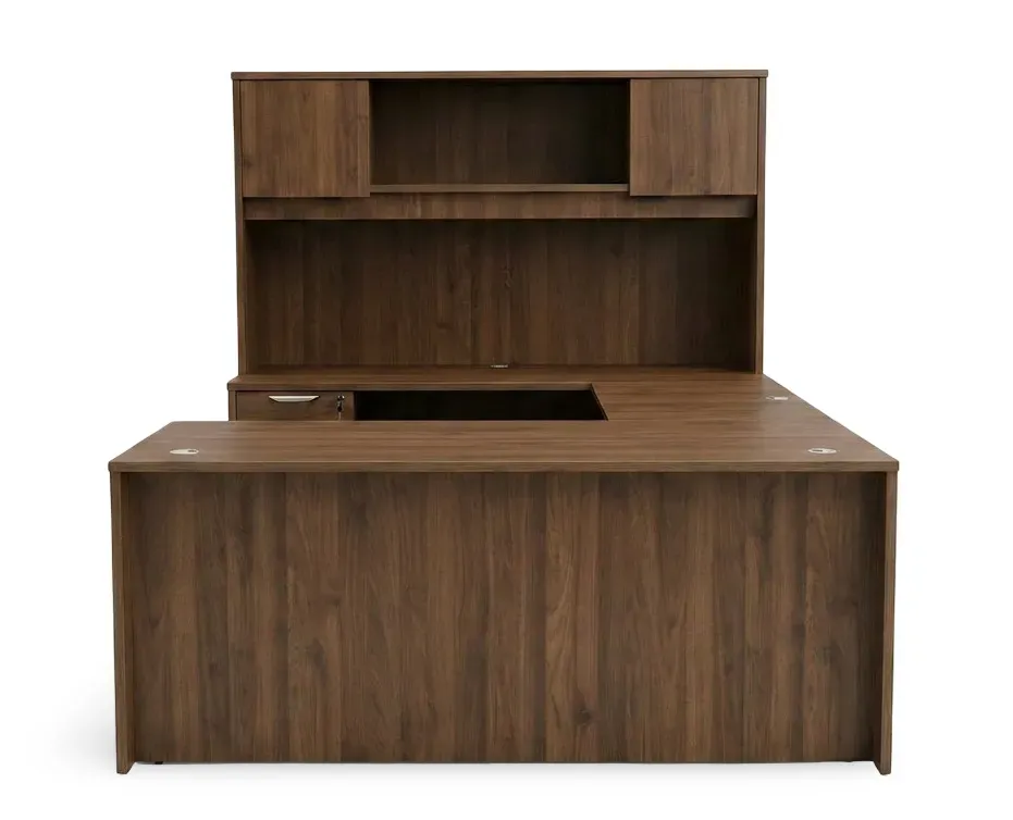 U Shaped Desk with Hutch