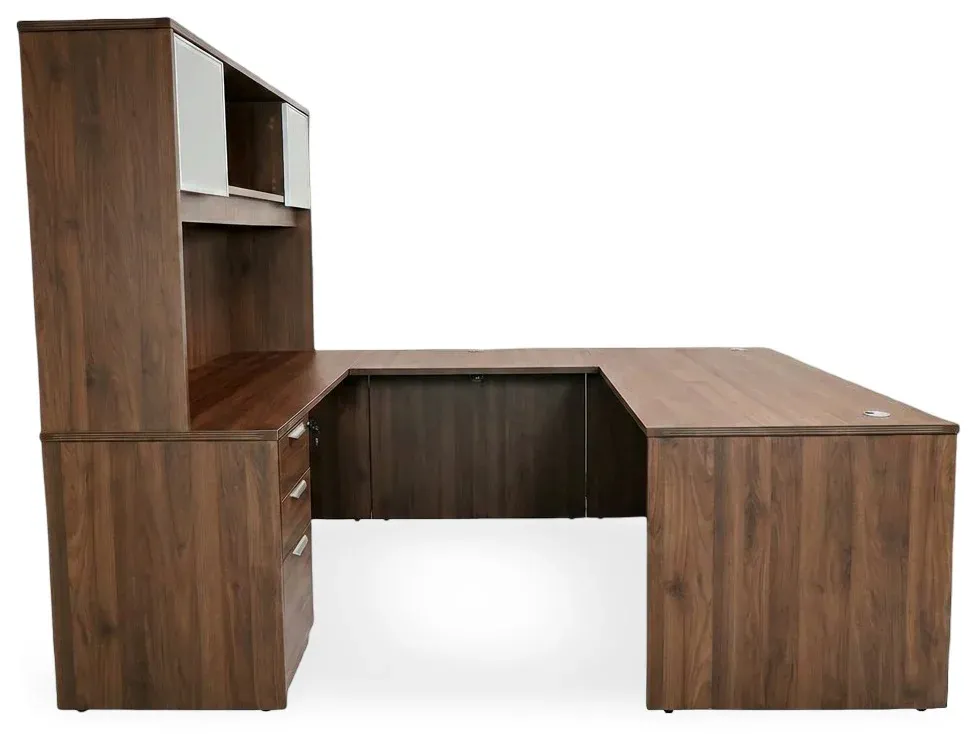 U Shaped Desk with Hutch