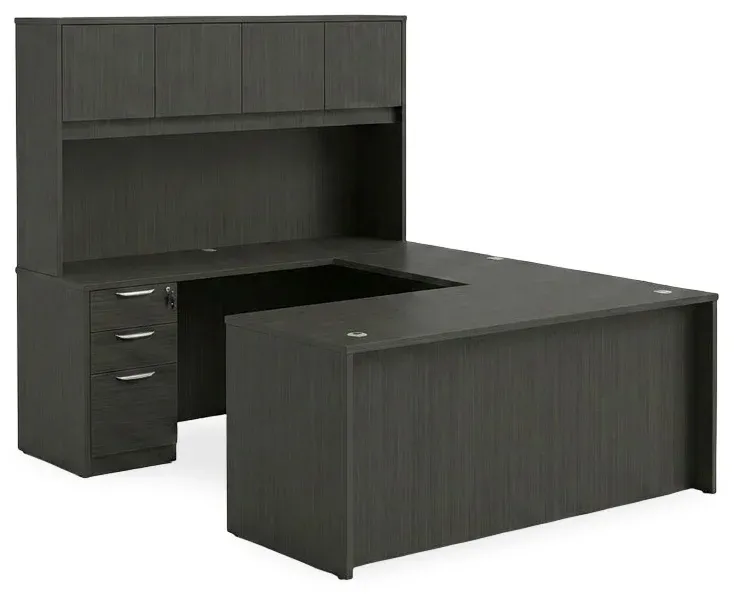 U Shaped Desk with Hutch