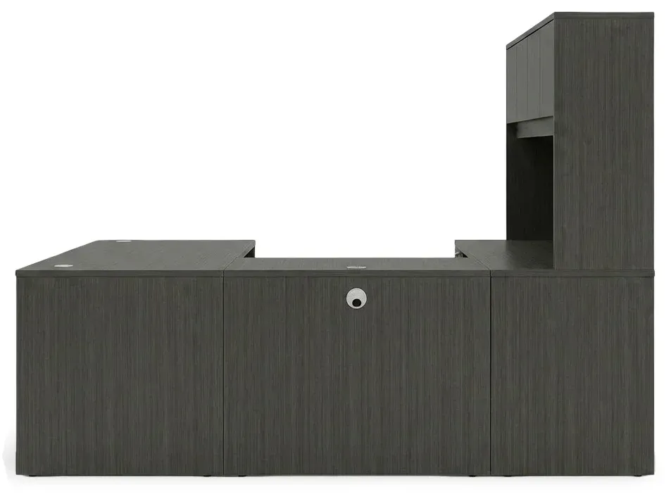 U Shaped Desk with Hutch