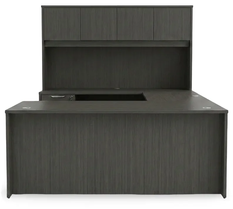 U Shaped Desk with Hutch