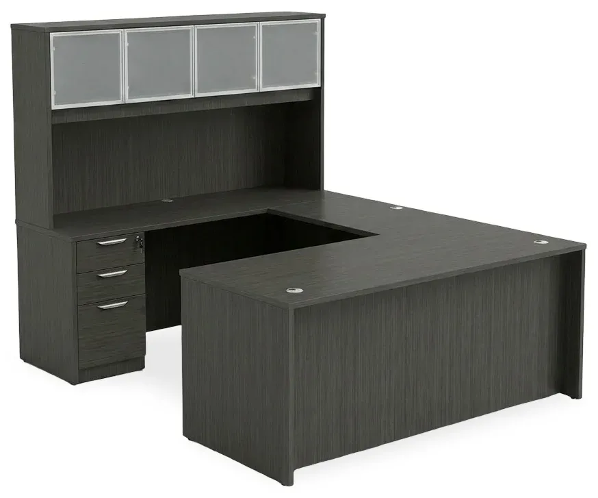 U Shaped Desk with Hutch