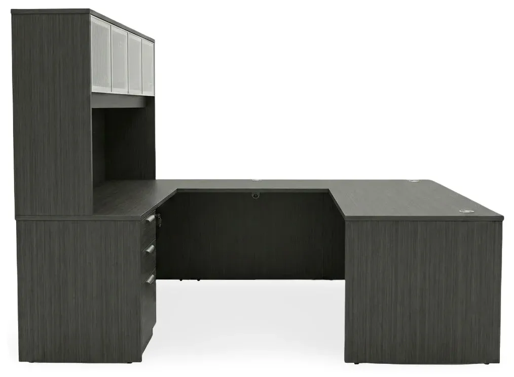 U Shaped Desk with Hutch