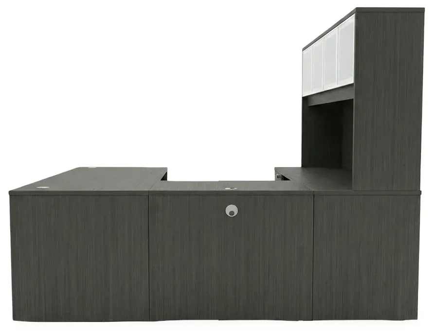 U Shaped Desk with Hutch