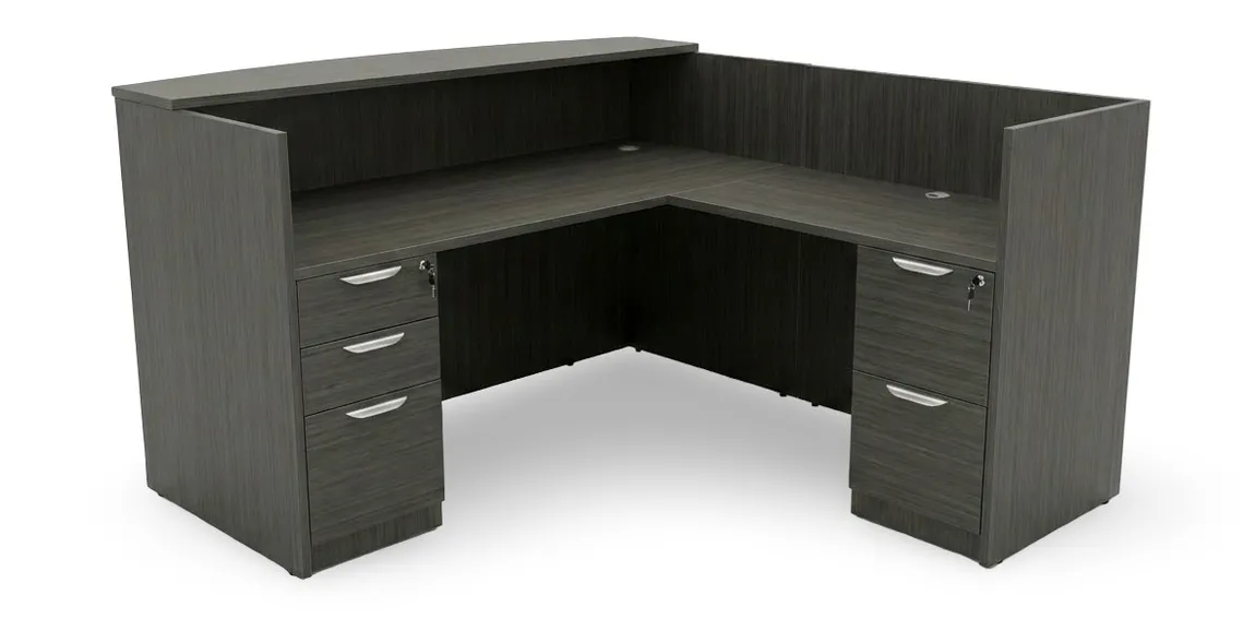 L Shaped Reception Desk with Drawers