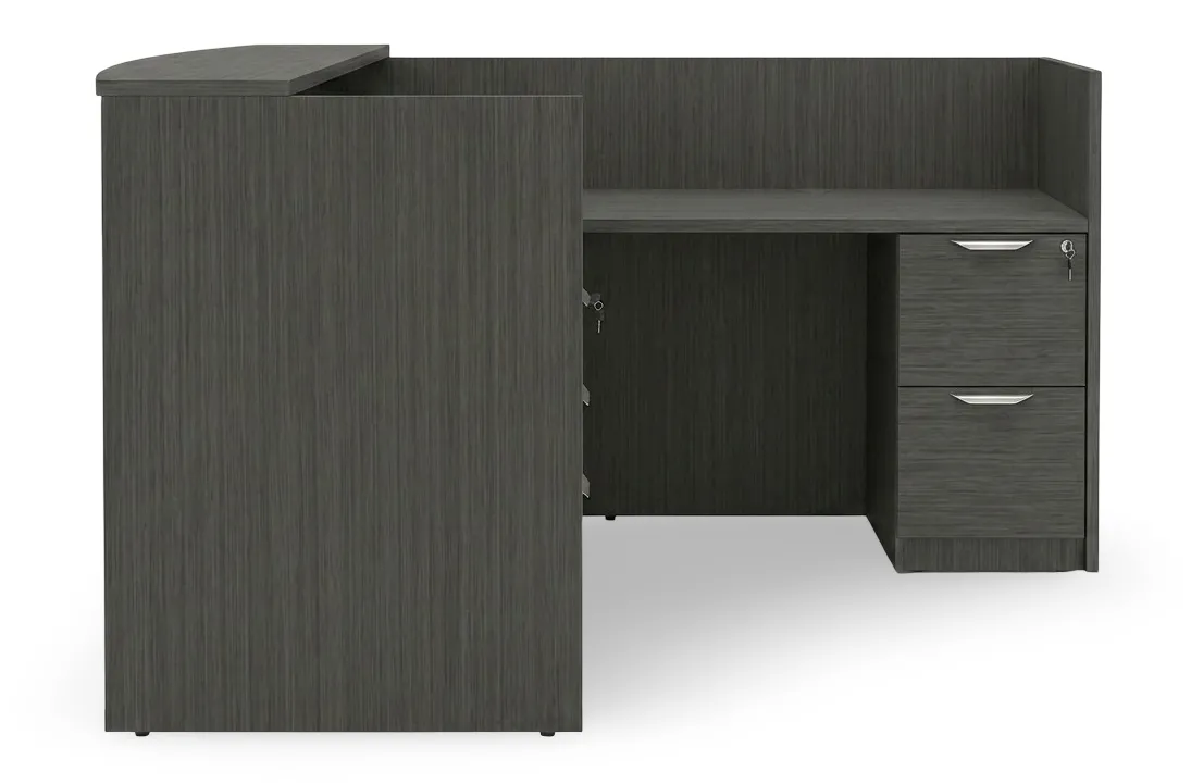 L Shaped Reception Desk with Drawers