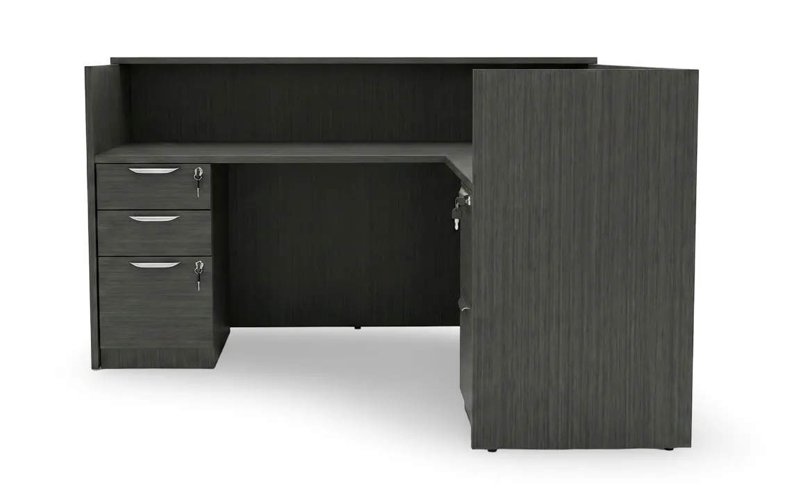 L Shaped Reception Desk with Drawers