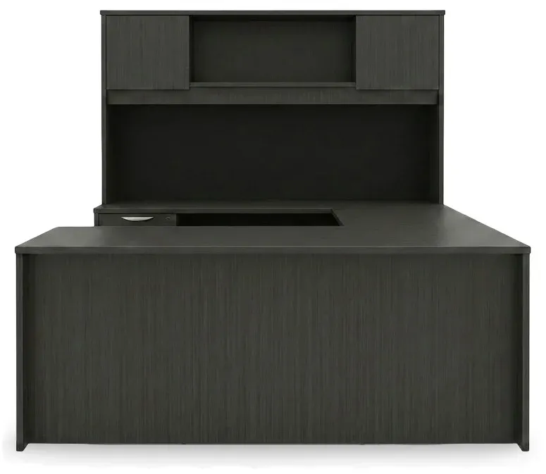 U Shape Desk with Hutch and Drawers