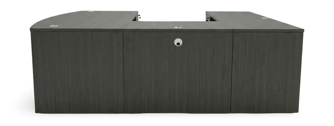 Bow Front U Shape Desk with Drawers