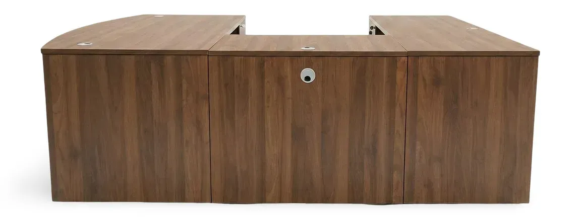 Bow Front U Shape Desk with Drawers