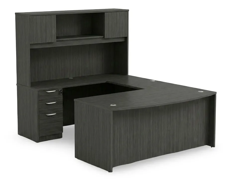 Bow Front U Shape Desk with Hutch