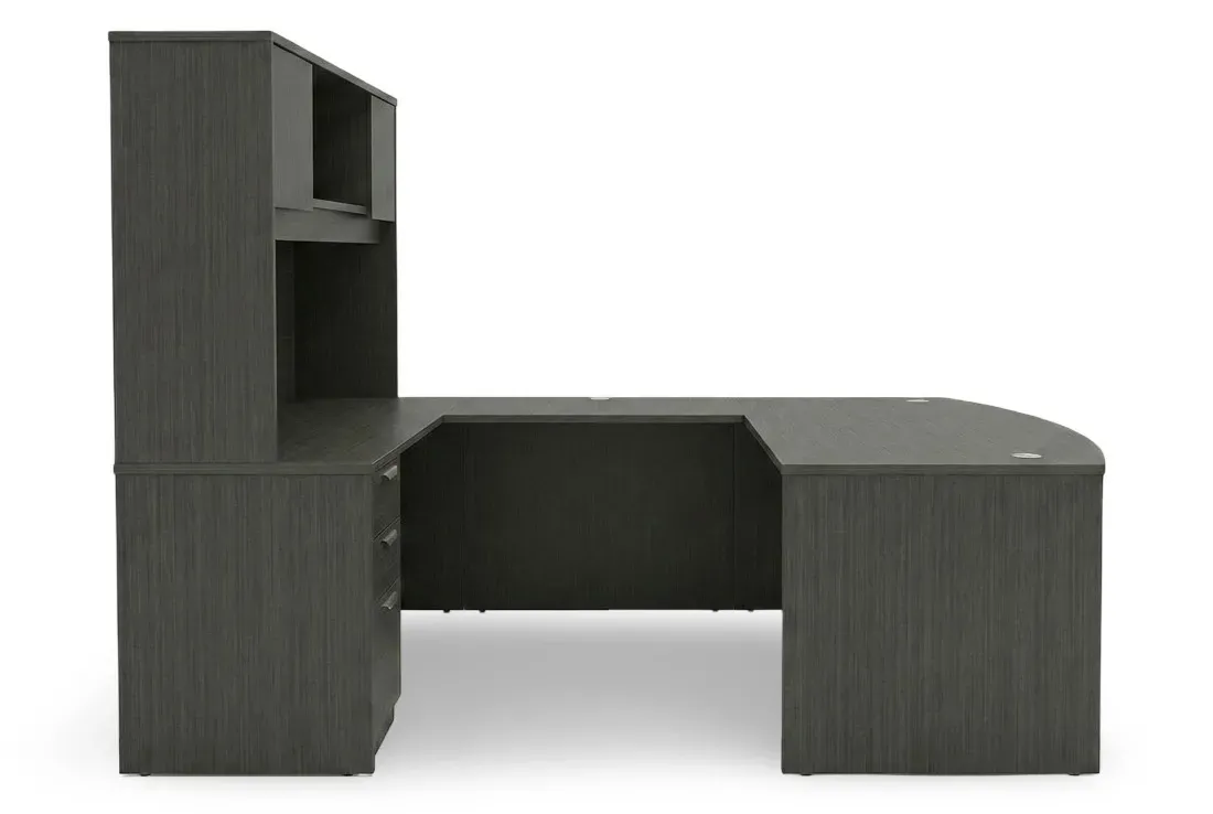 Bow Front U Shape Desk with Hutch