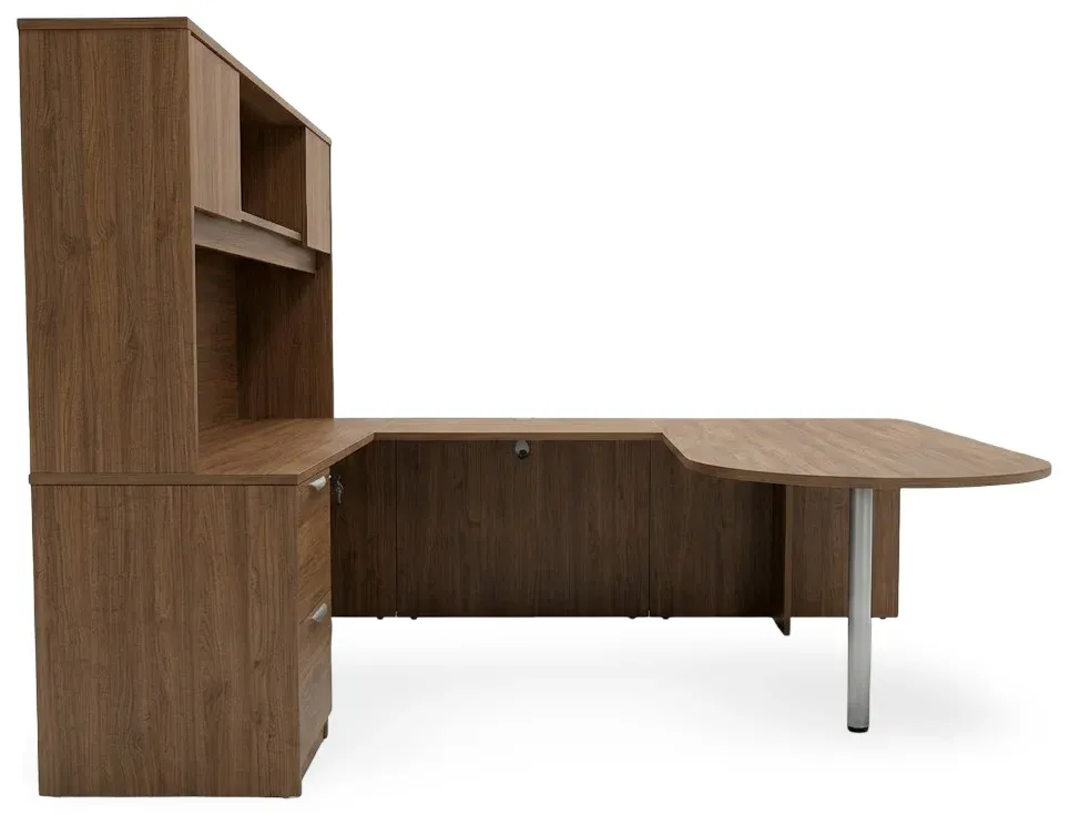 U Shaped Peninsula Desk with Hutch