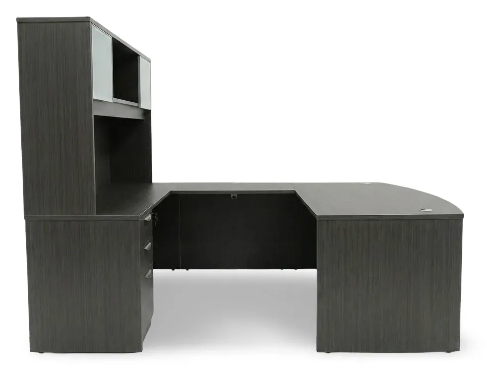 Bow Front U Shape Desk with Hutch