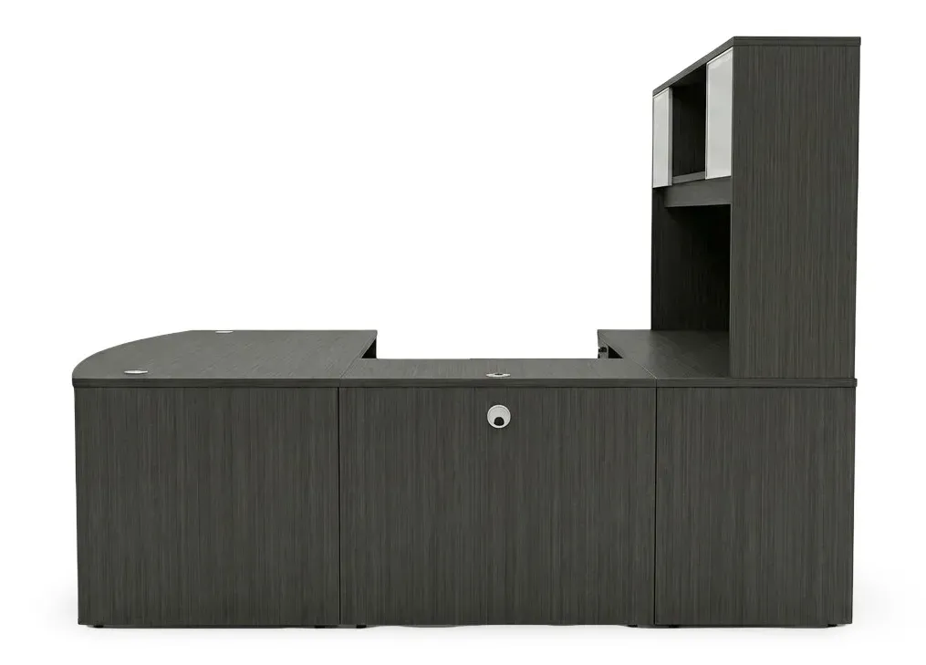 Bow Front U Shape Desk with Hutch