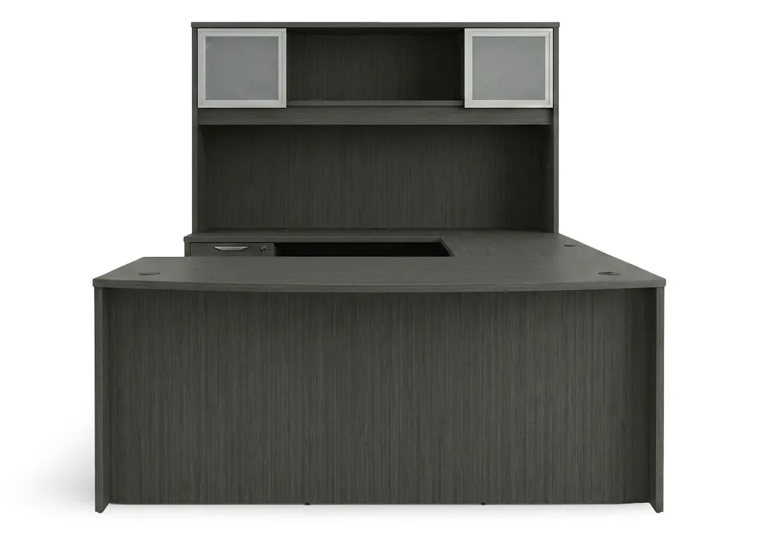 Bow Front U Shape Desk with Hutch