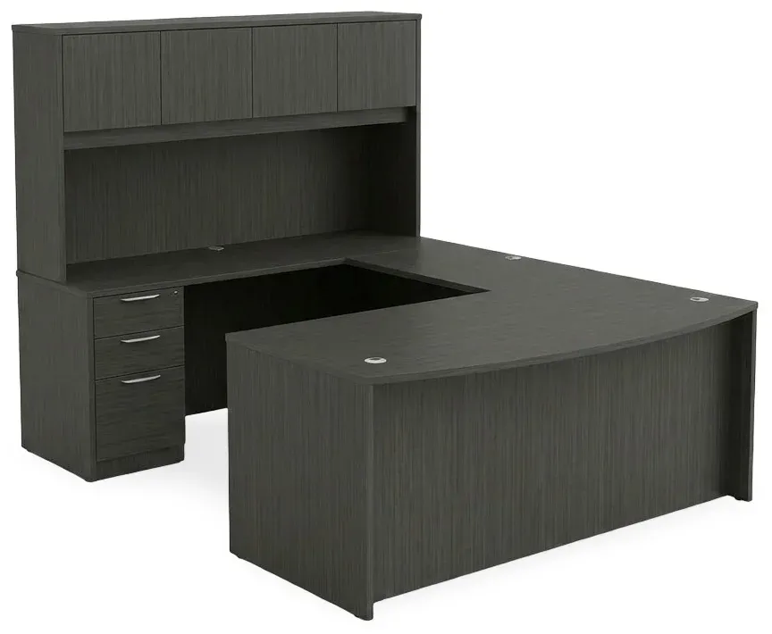 Bow Front U Shape Desk with Hutch