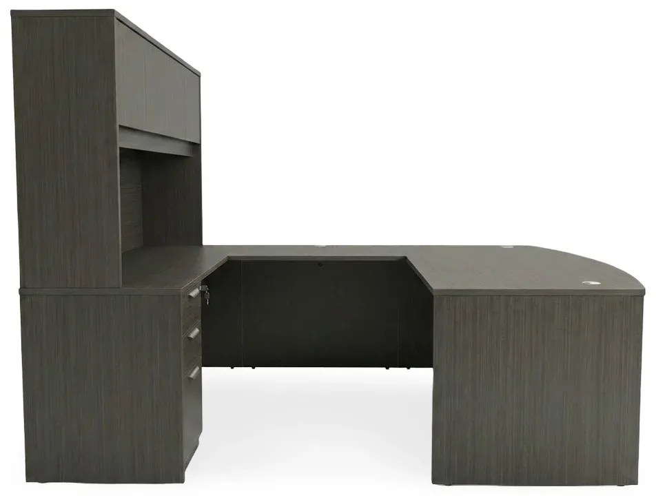 Bow Front U Shape Desk with Hutch