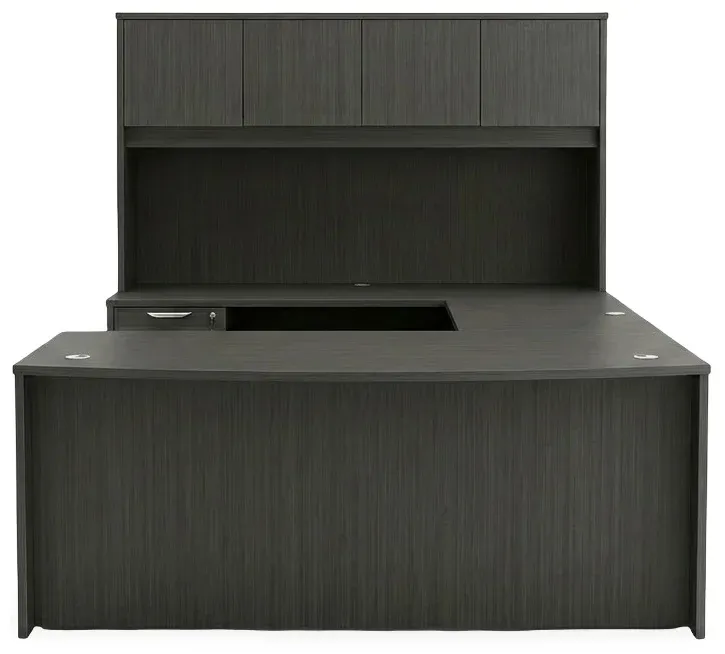 Bow Front U Shape Desk with Hutch