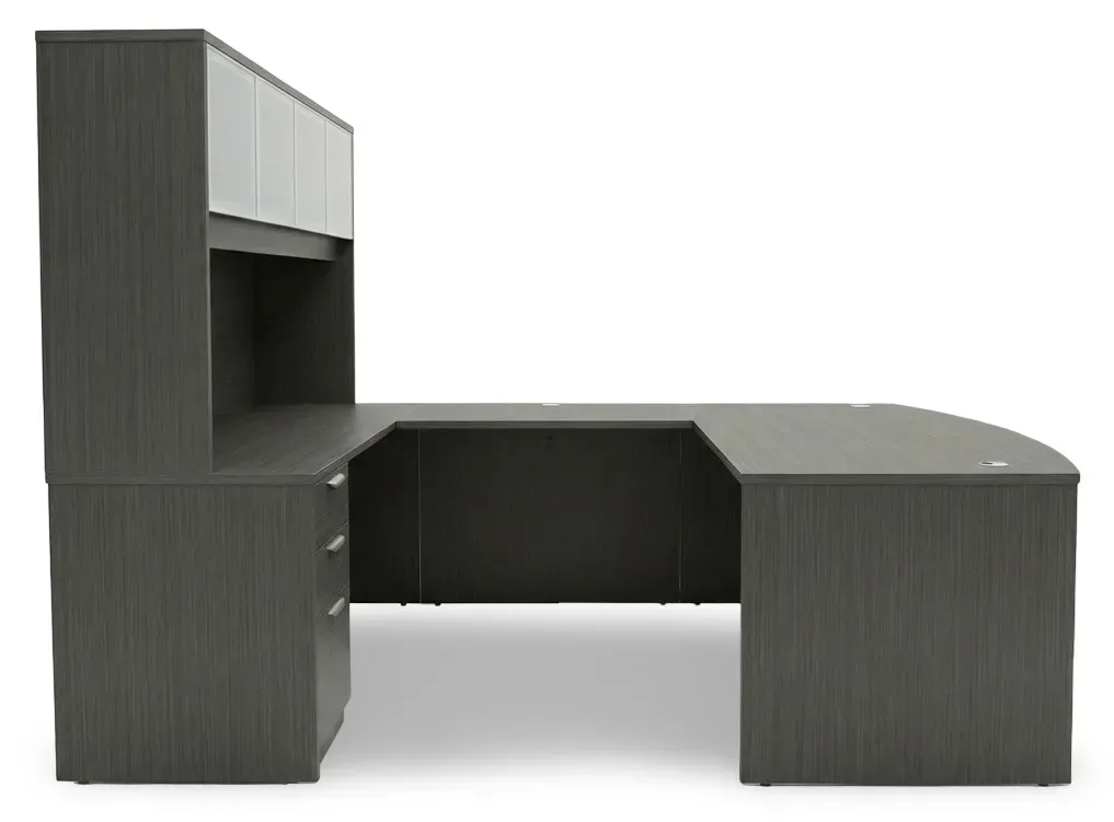 Bow Front U Shape Desk with Hutch