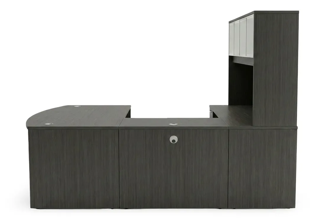 Bow Front U Shape Desk with Hutch
