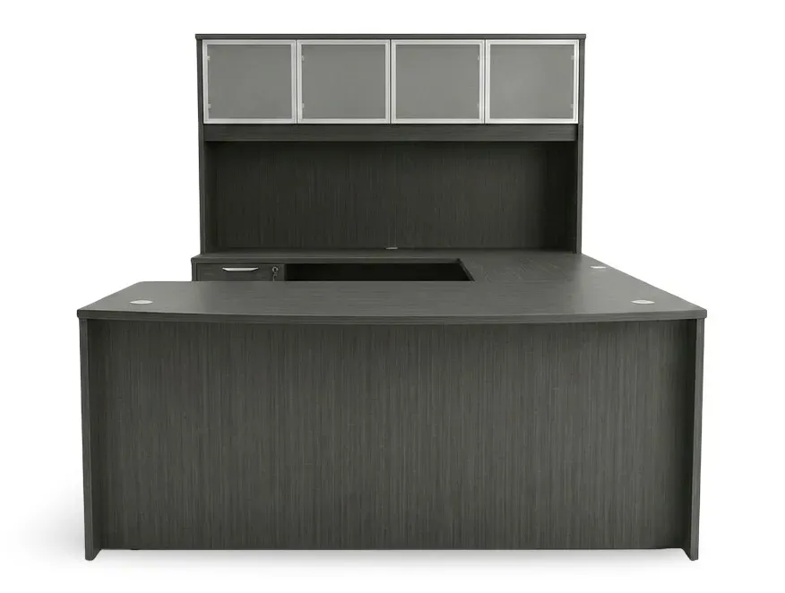 Bow Front U Shape Desk with Hutch