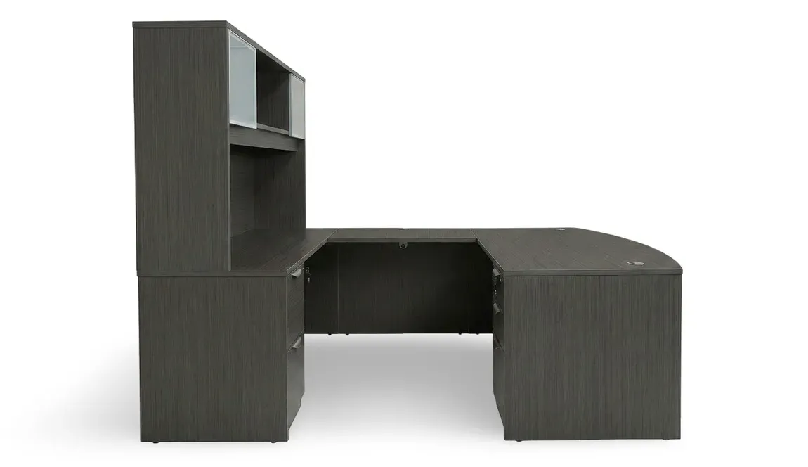 Bow Front U Shaped Desk with Hutch