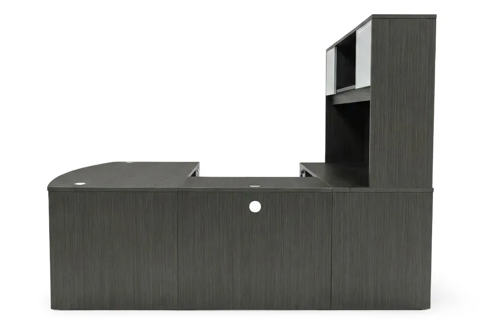 Bow Front U Shaped Desk with Hutch