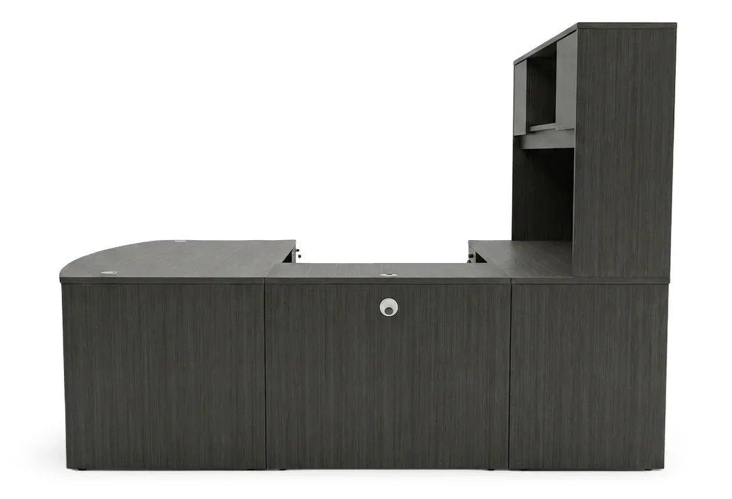 Bow Front U Shaped Desk with Hutch