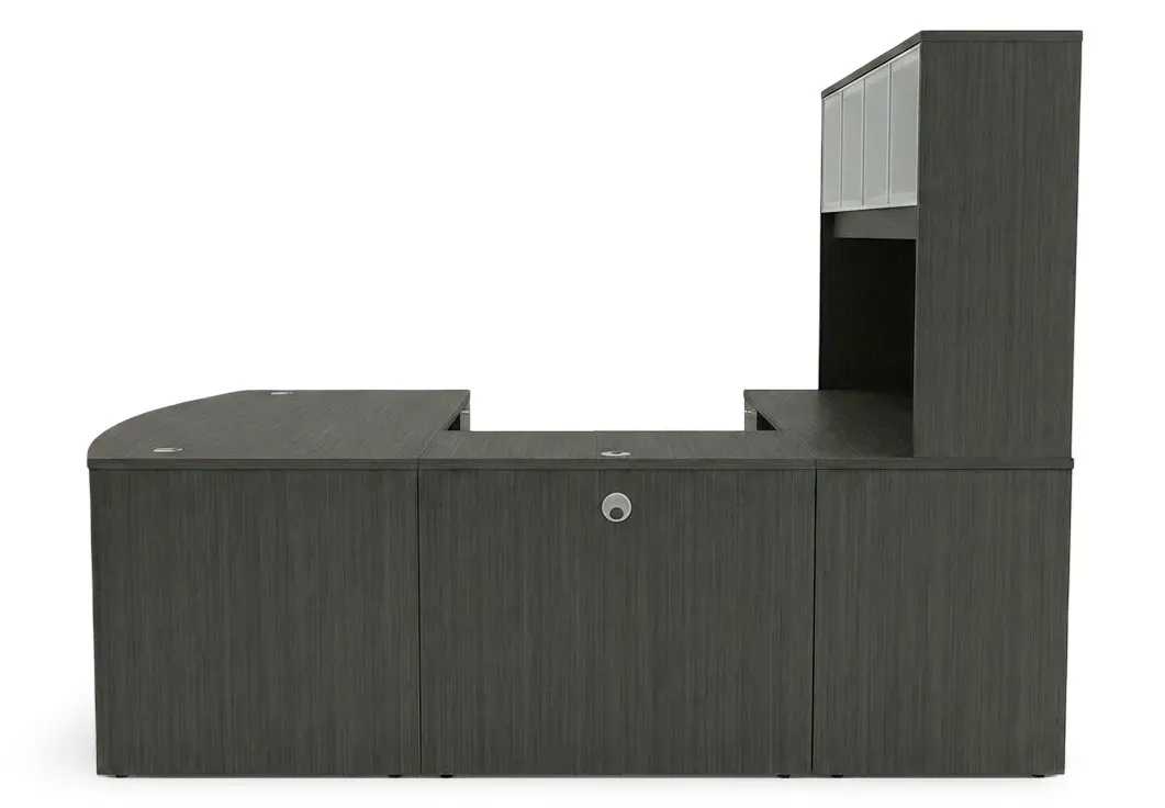 Bow Front U Shape Desk with Hutch