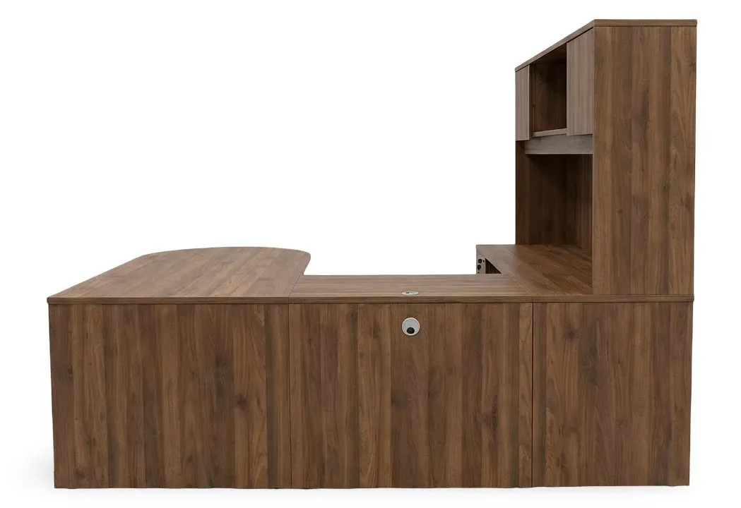 U Shaped Peninsula Desk with Storage