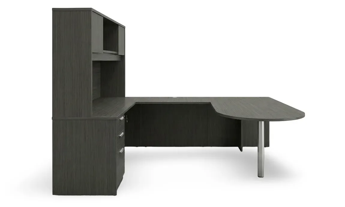 U Shaped Peninsula Desk with Hutch