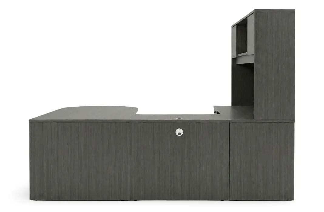 U Shaped Peninsula Desk with Hutch